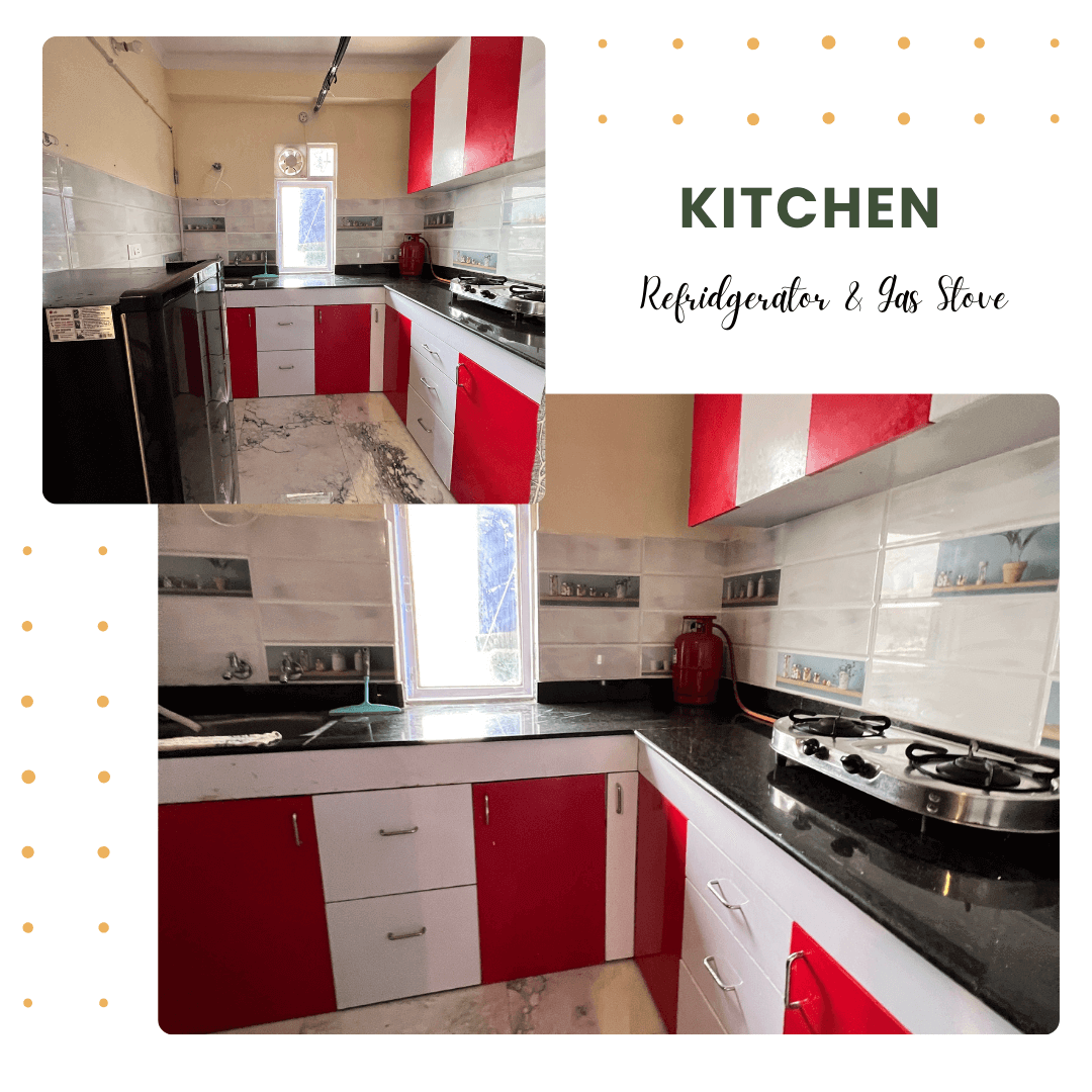1BHK Apartment Kitchen - Fully Equipped Modern Kitchen for Medical Tourists near AIIMS